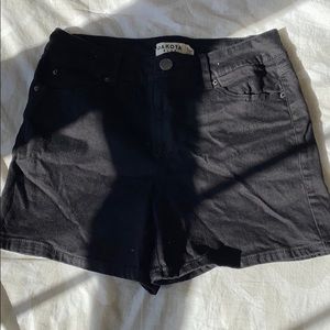 Black jean shorts